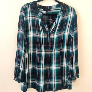 Lane Bryant Plaid Shirt Top/ Tunic